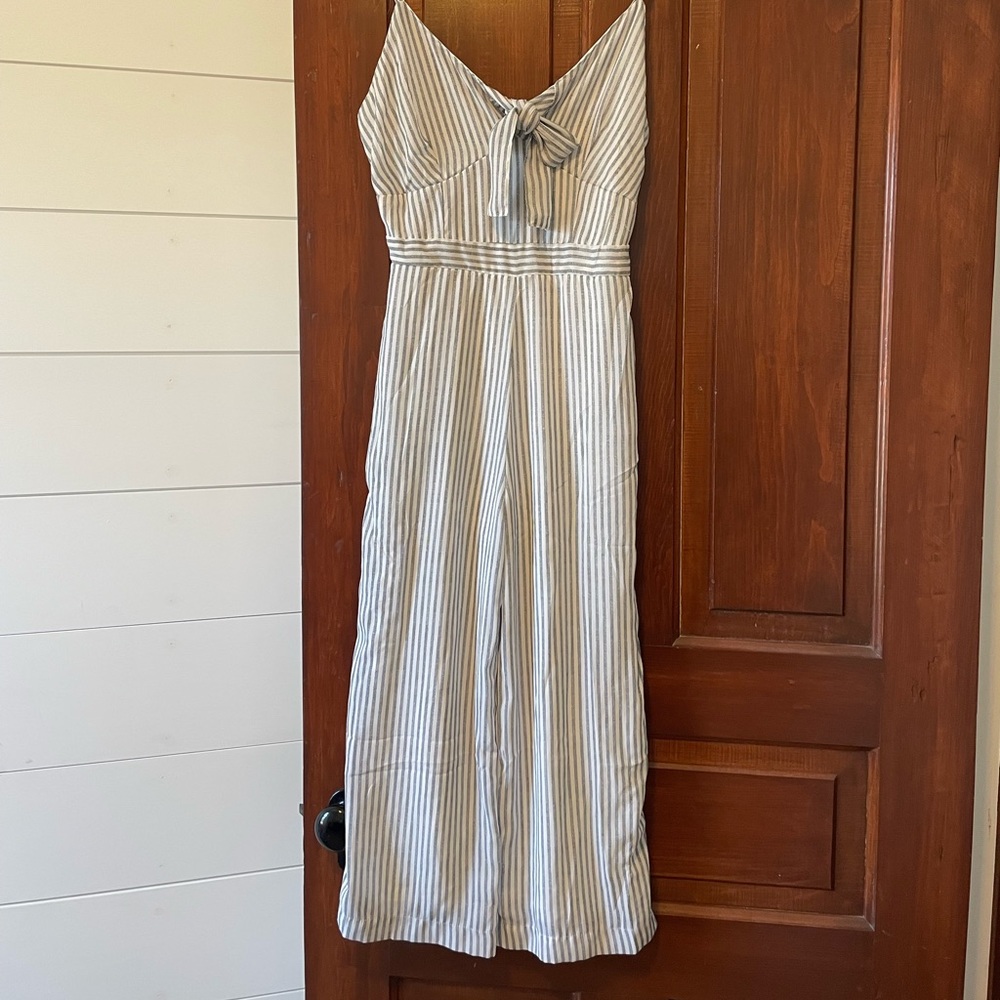 Jumpsuit, cropped leg, striped